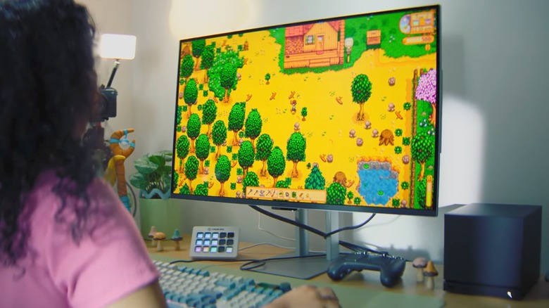 Person playing Stardew Valley on Steam Machine