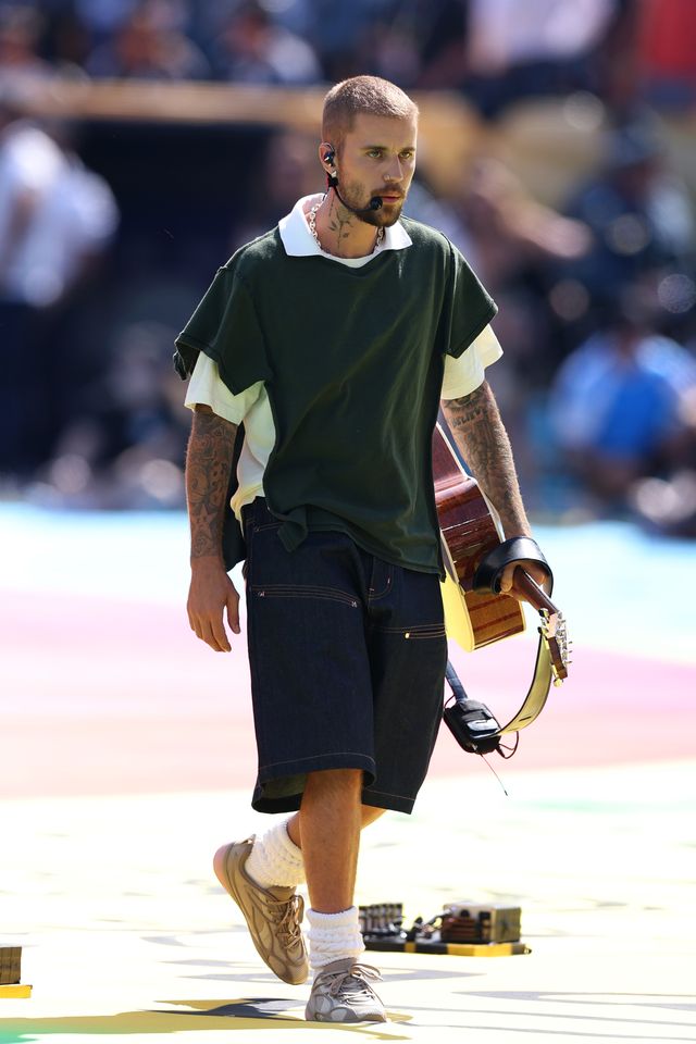 Justin Bieber performs during the FIFA World Cup final halftime show on July 19, 2026.