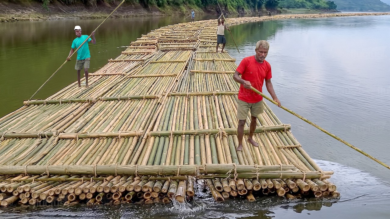 Bangladesh's innovative approach to transporting bamboo via river systems