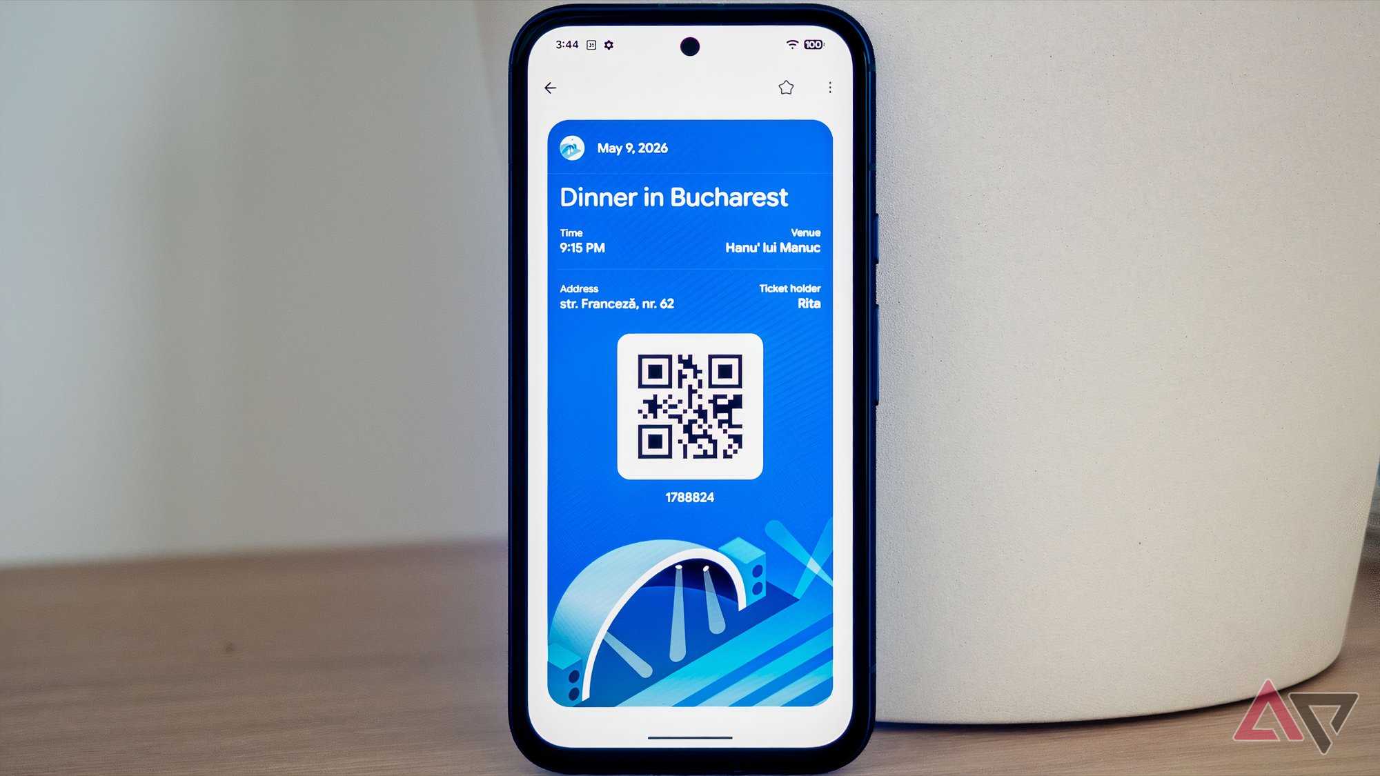 Dinner reservation custom pass in Google Wallet app