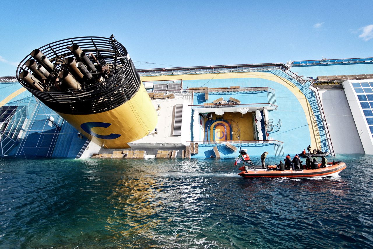 The cruise ship Costa Concordia lies stricken off the shore of the island of Giglio