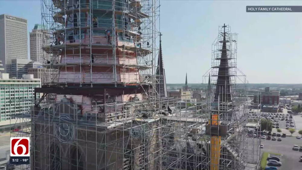 Holy Family Cathedral restoration brings new copper to Tulsa skyline