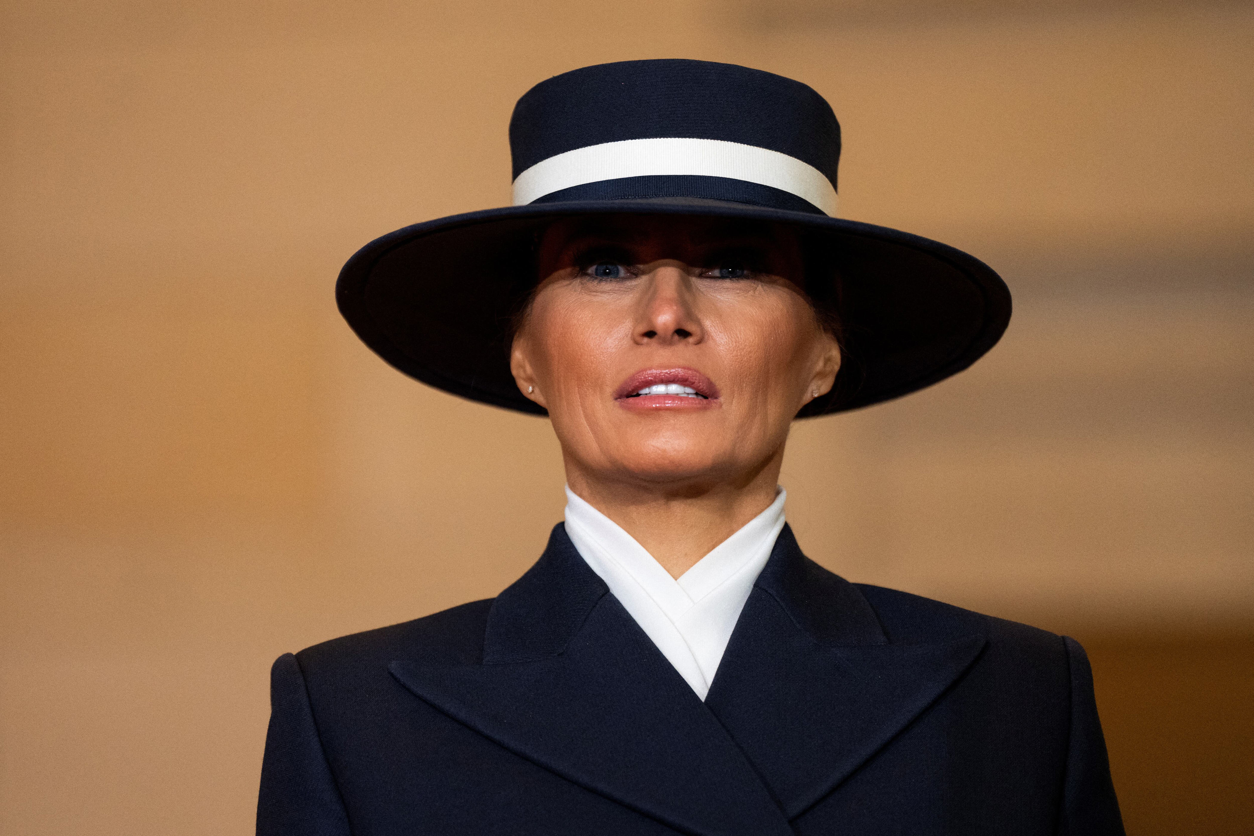 Melania's outfit choice to her husband's second inaguration raised eyebrows. / Greg Nash / via REUTERS