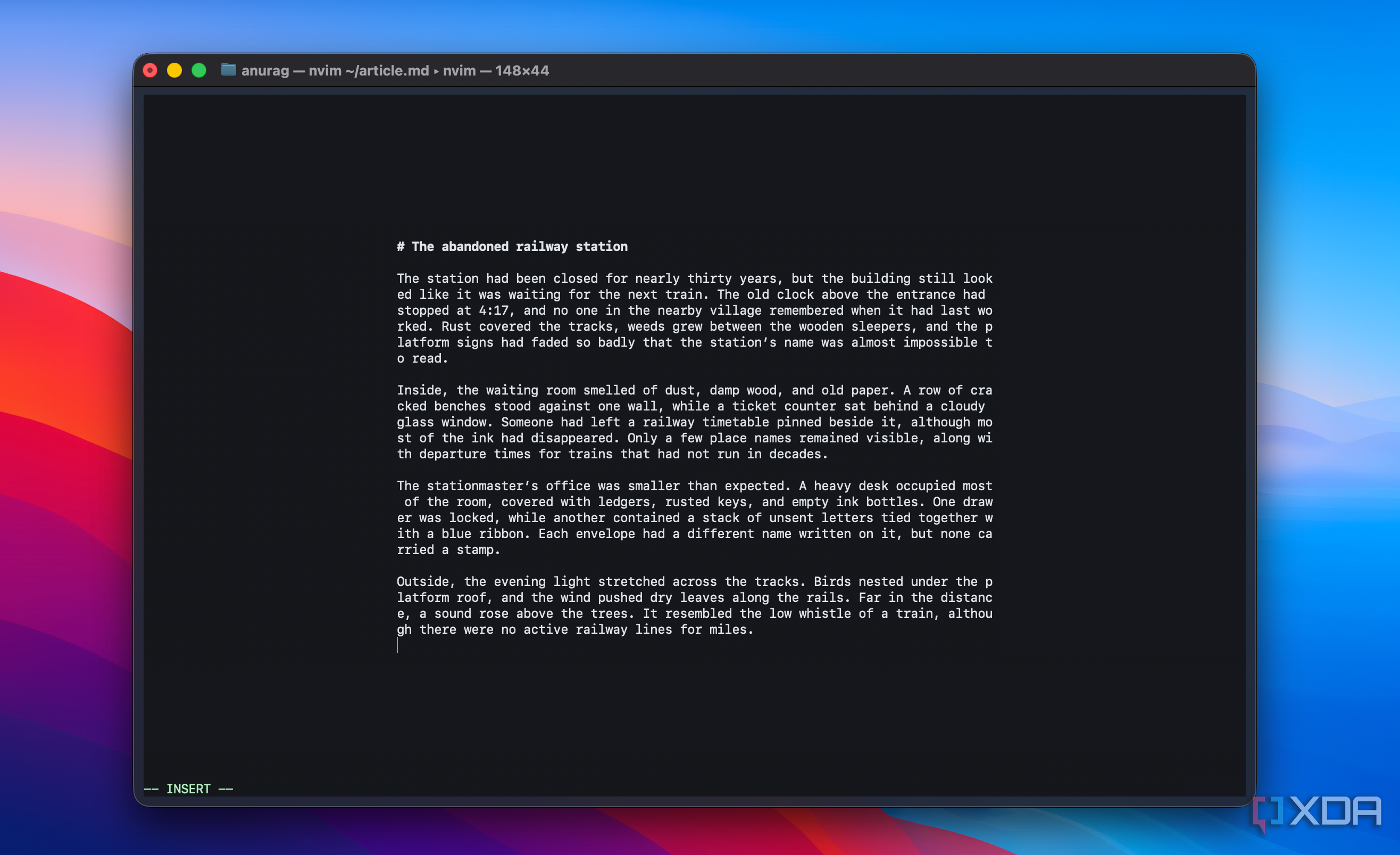 note in neovim