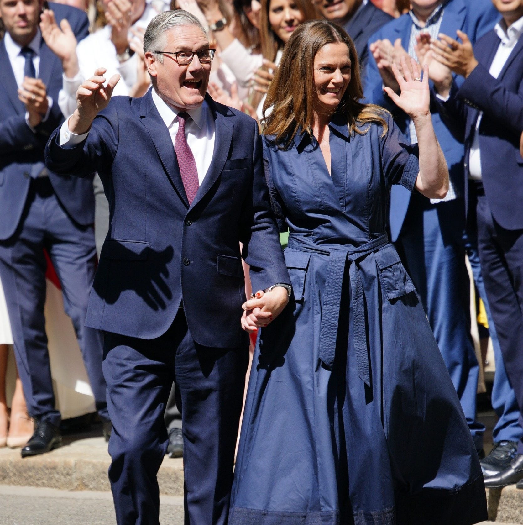 Sir Keir and his wife Lady Starmer leaving Downing Street on Monday morning