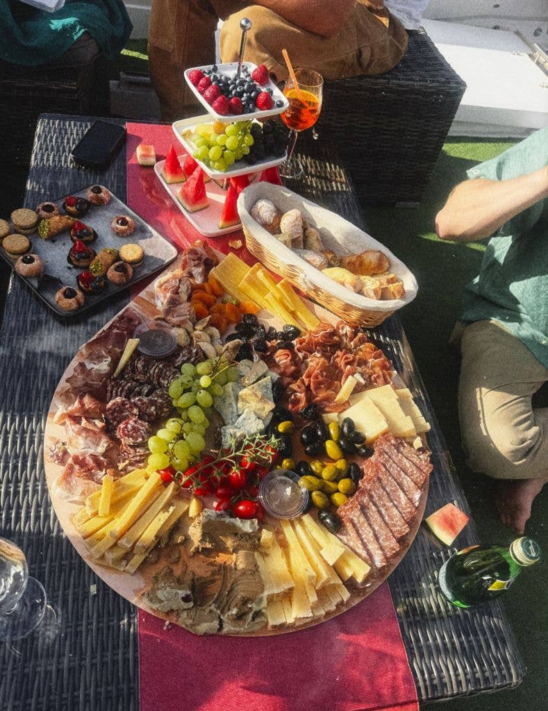 The family enjoyed a feast during their stay in Prague