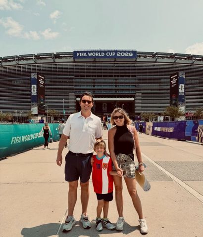 Jenna Bush Hager with her son Hal and husband Henry Hager at World Cup Final 2026 on July 19