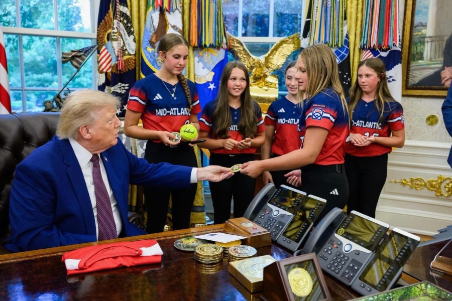 West Suburban softball champs visit President Trump