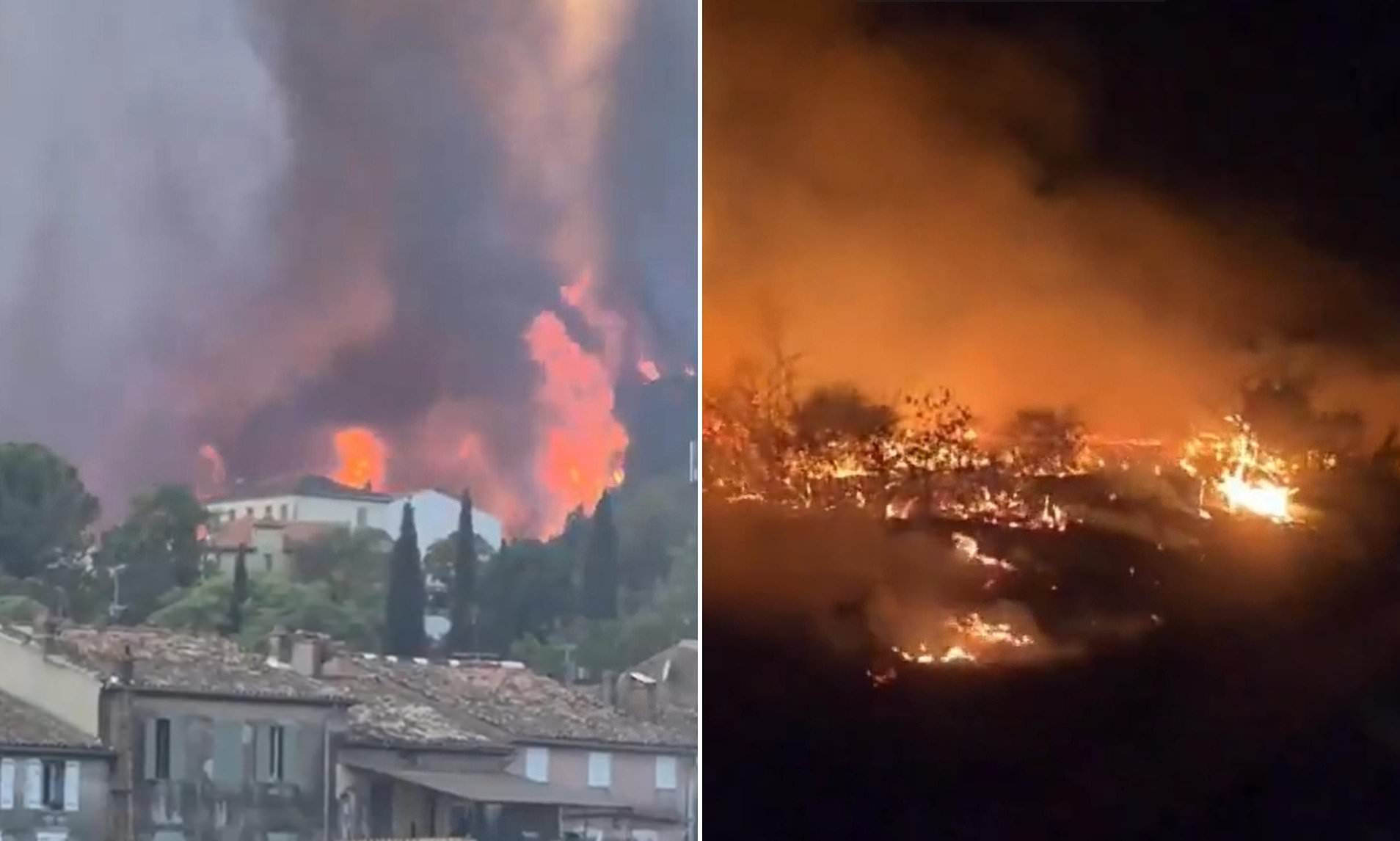 Wildfires near French and Spanish tourist hotspots