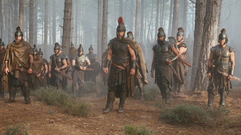 Odysseus with his men in a forest in 