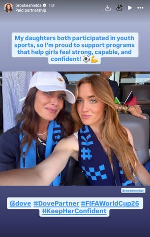 Brooke Shields and daughter Rowan during the World Cup