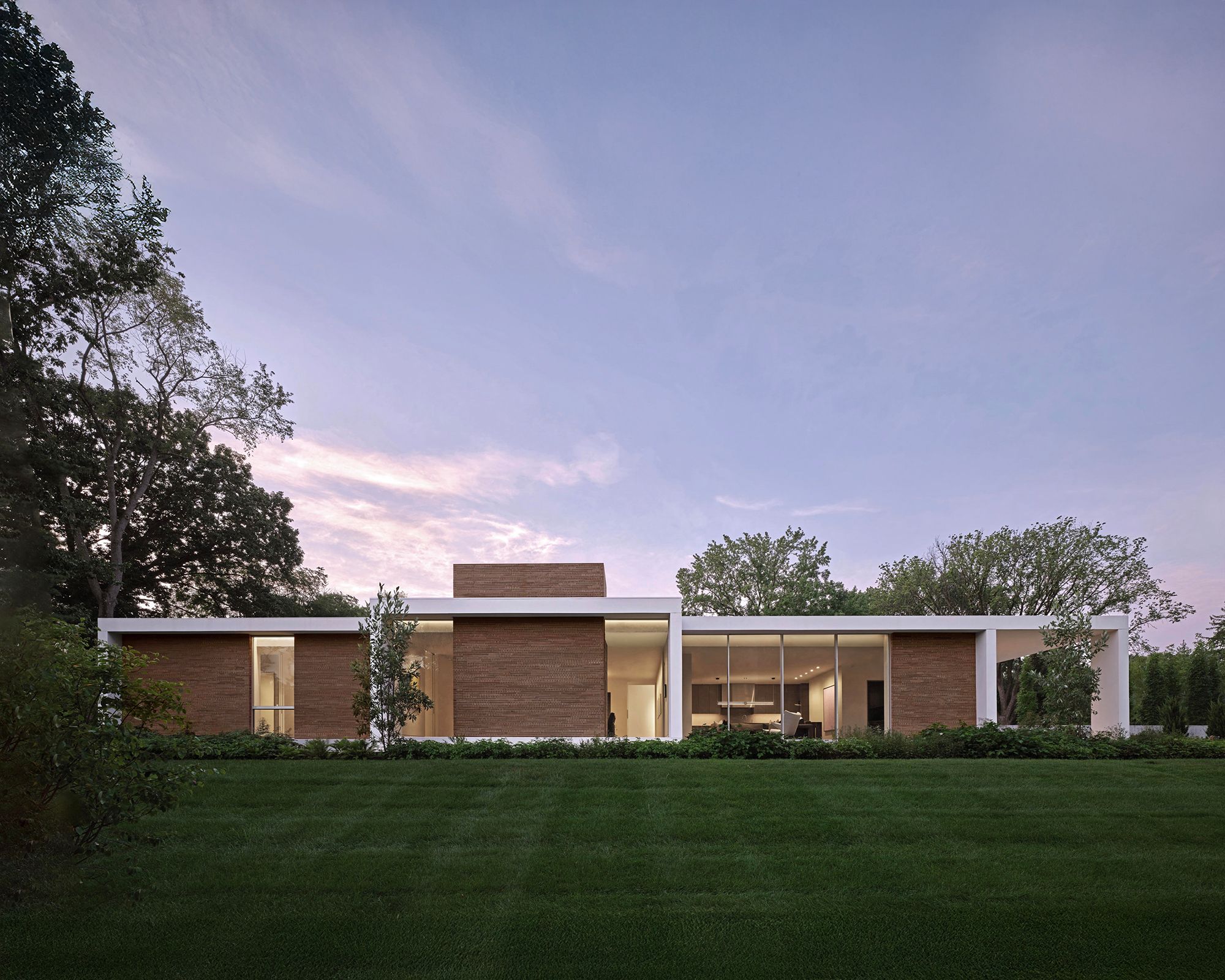 In this Indianapolis home by Specht Novak, the choice to pull from a historical style had less to do with client requests and more about finding a story to tell. “When we were researching the area, Columbus caught our eye,” Novak says. “It’s a modernist mecca, so we wanted to speak to that and push a narrative focused on those principles.”