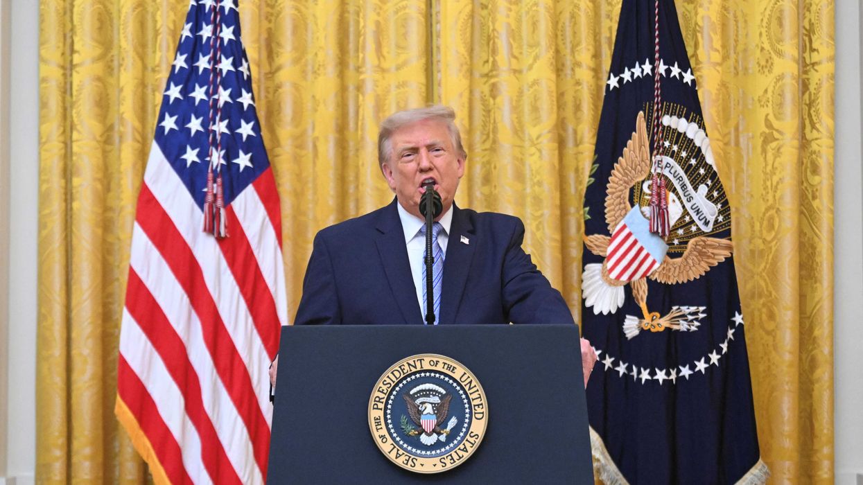 U.S. President Donald Trump speaks about election security during an address to the nation from the East Room of the White House in Washington, D.C., U.S., July 16, 2026. SAUL LOEB/Pool via REUTERS