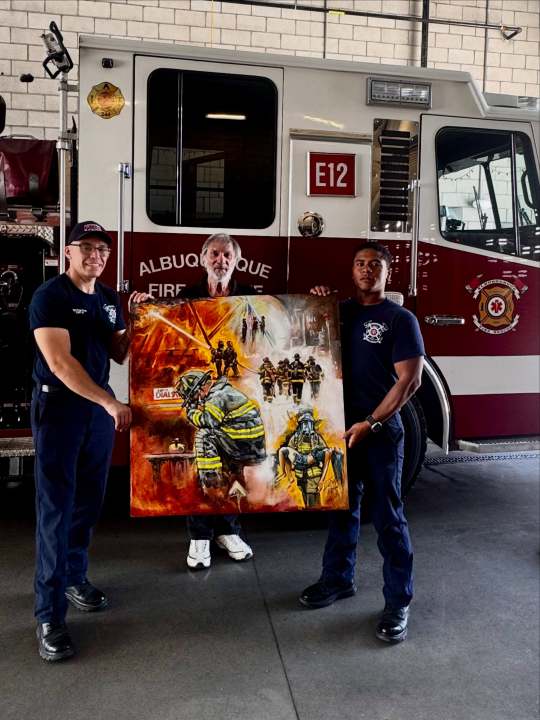 ‘I just felt like honoring them’: Albuquerque man gifts AFR firefighters painting