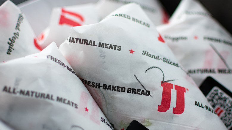 Wrapped Jimmy John's sandwiches