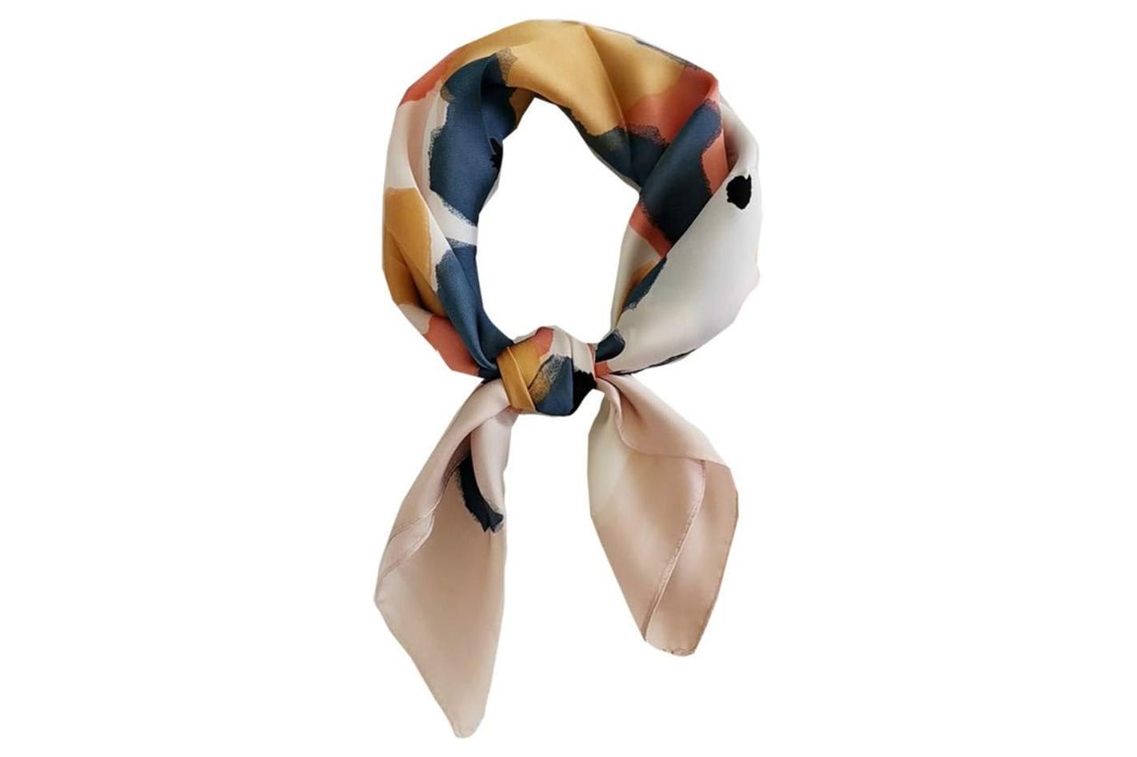FONYVE Silk Feeling Scarf Medium Square Satin Head Scarf