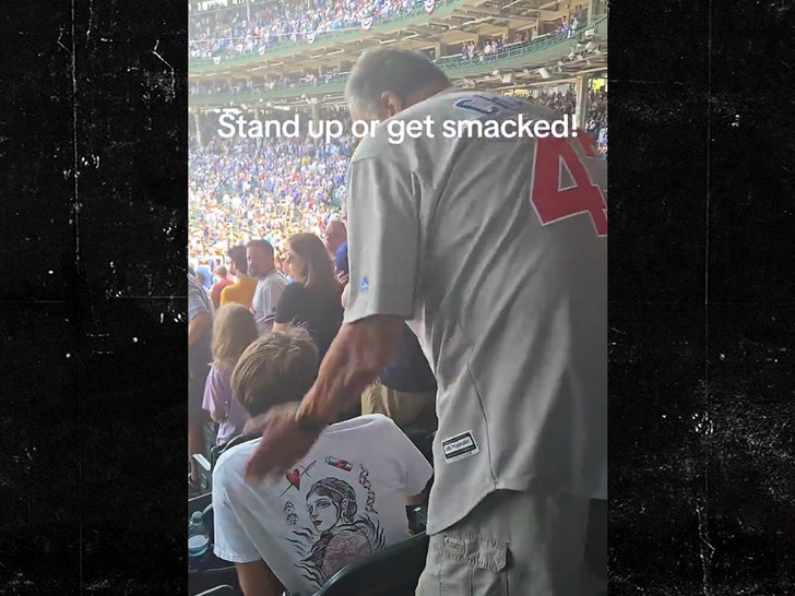 Cubs Fan Smacks Man Upside The Head For Sitting During National Anthem