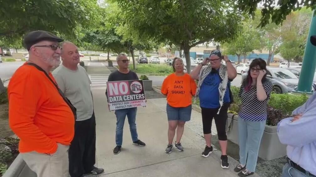 Residents of Pittsburg, California, gather to protest massive data ...