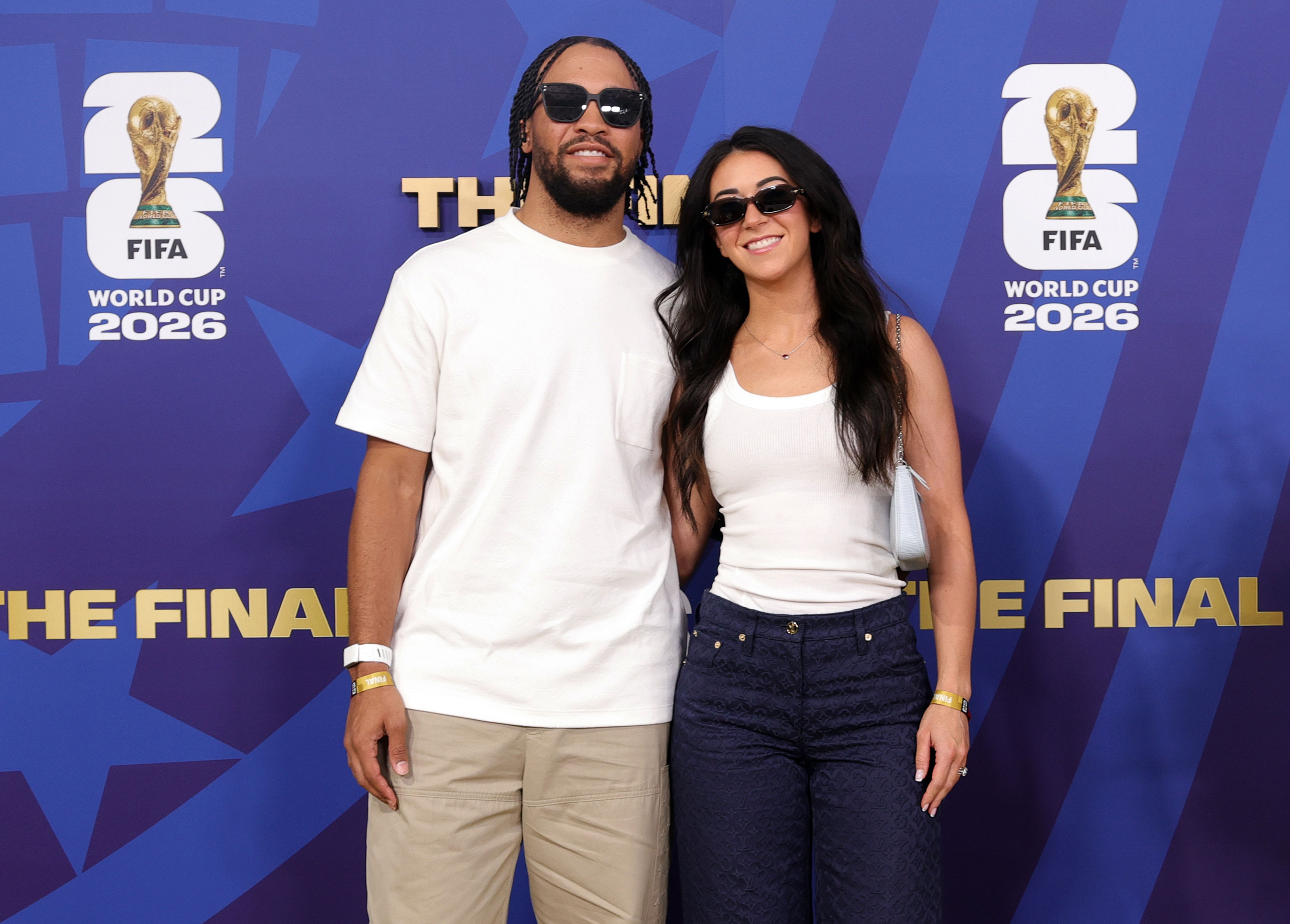 Jalen Brunson and Ali Marks Brunson attend the FIFA Gold Carpet