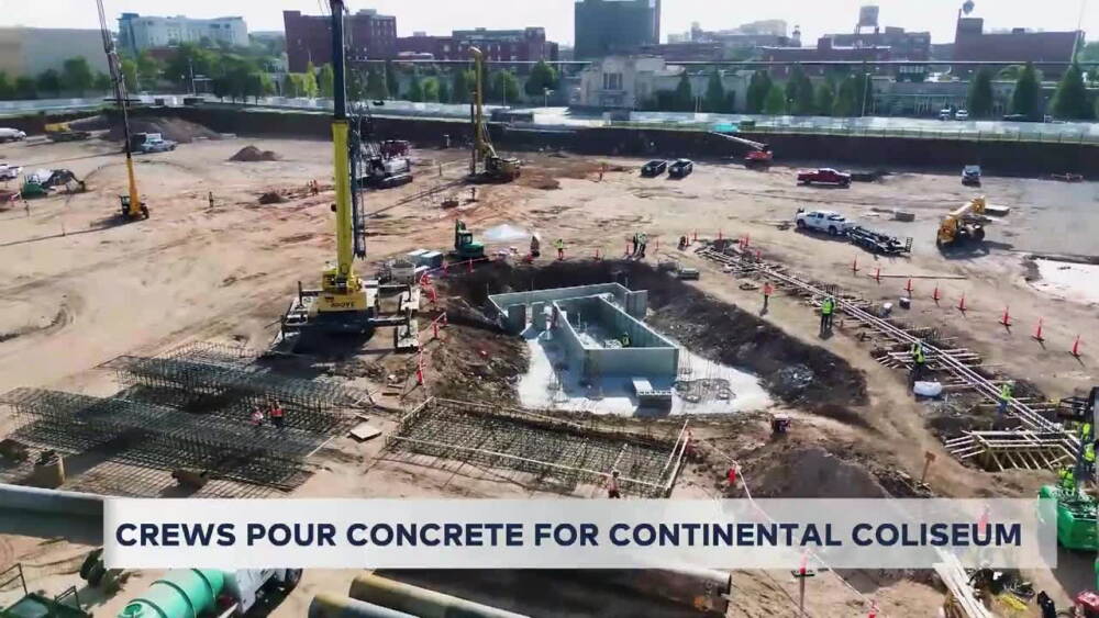 Concrete pouring of Continental Coliseum begins