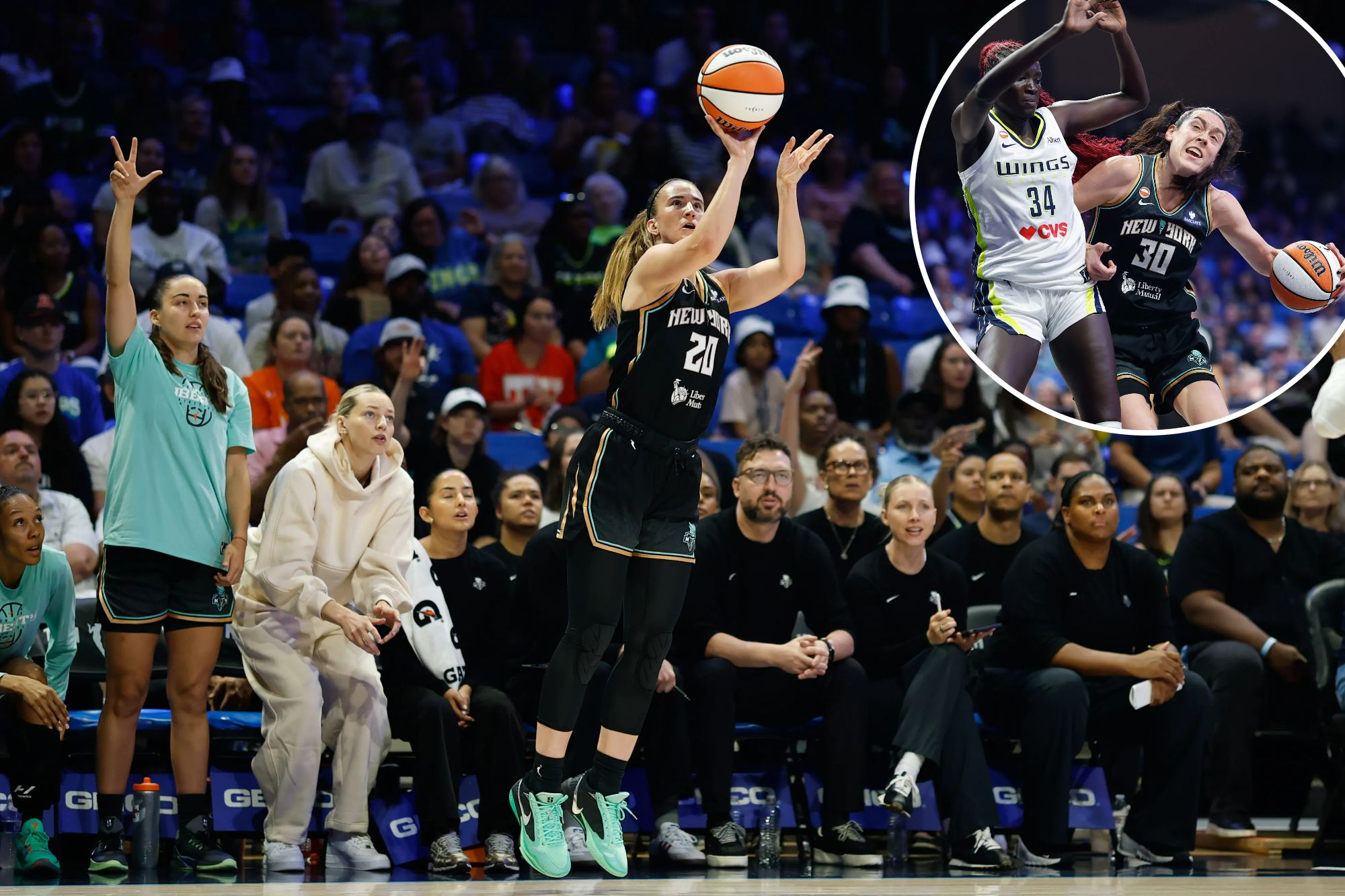 Sabrina Ionescu dominates in overtime as Liberty escape with win over Wings to snap four-game skid