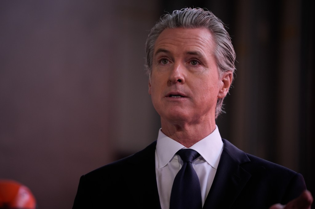 Governor Newsom holds a press conference in Oakland