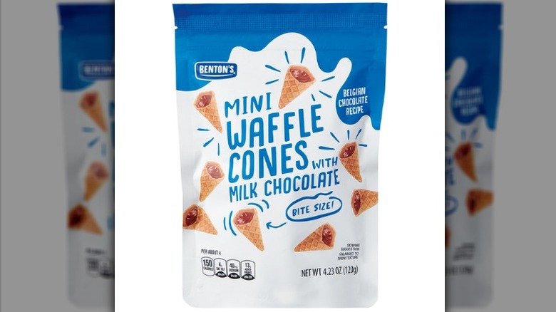 Benton's Milk Chocolate Mini Waffle Cones bag on white background