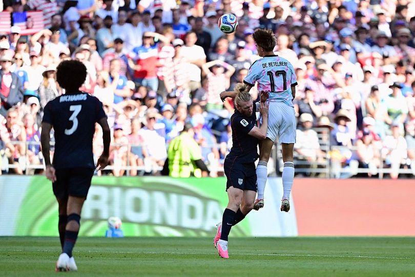 US defender Tim Ream couldn't stop Belgium forward Charles De Ketelaere from scoring in the Round of 32