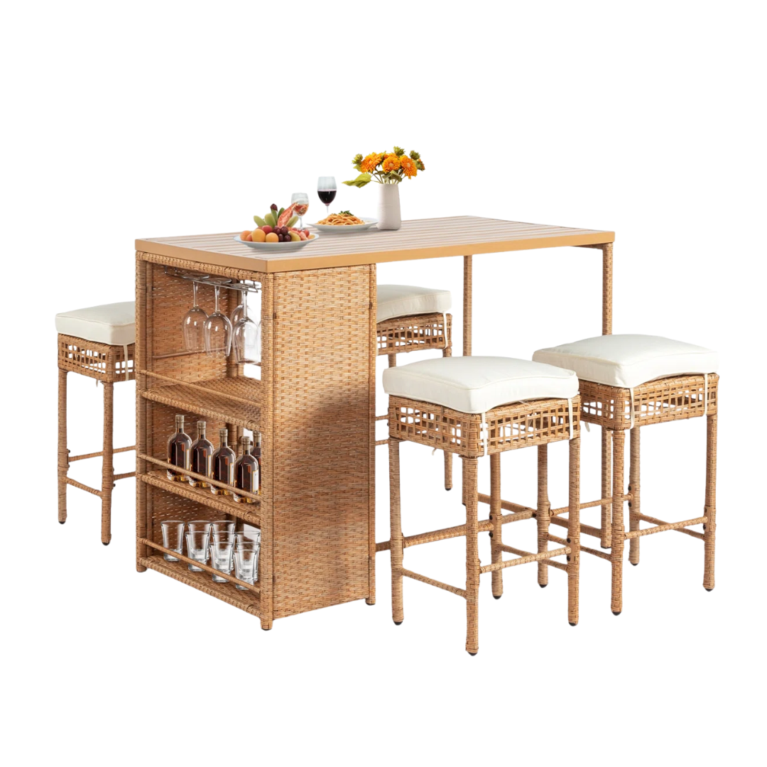 Bay Isle Home™, Patio 5-Piece Wicker Serving Bar Set