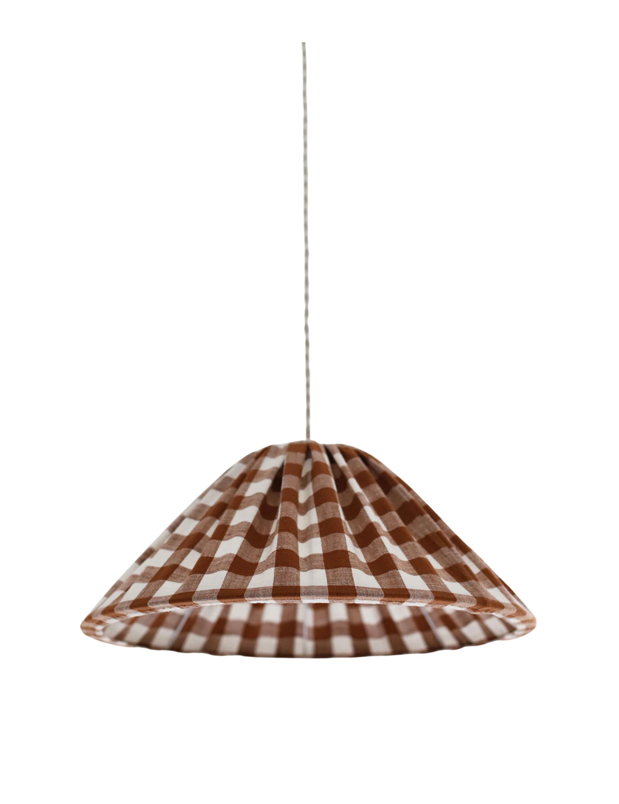 Maison Flâneur, Conical Pendant Light Large Checks Malala ‘Terra’