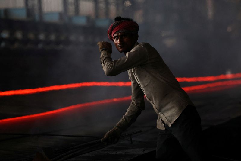 Steel production at a factory in Mandi Gobindgarh