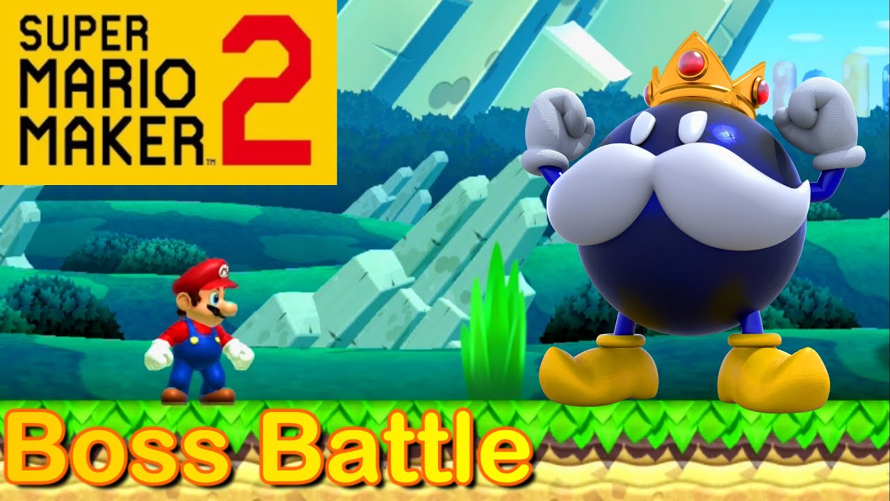 King Bob-omb's boss fight gets built from the ground up in Mario Maker 2