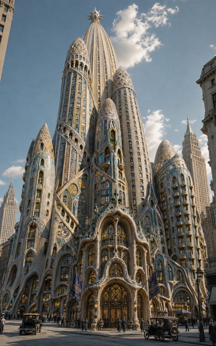 An artist's rendition of Hotel Attraction, which would have been created by Antoni Gaudí in New York
