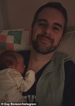 He shared adorable photos of himself feeding and cuddling the newborn