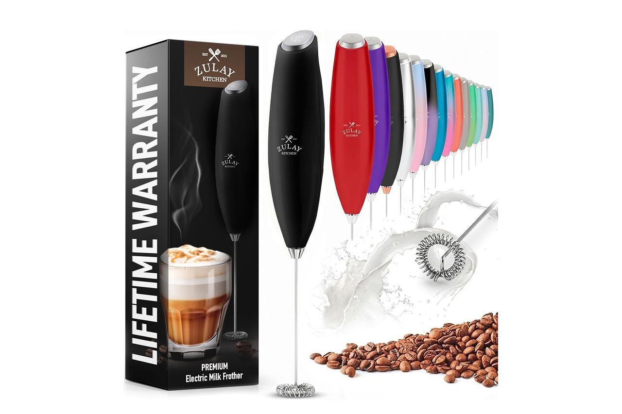 Zulay Kitchen Milk Frother Handheld Electric Whisk