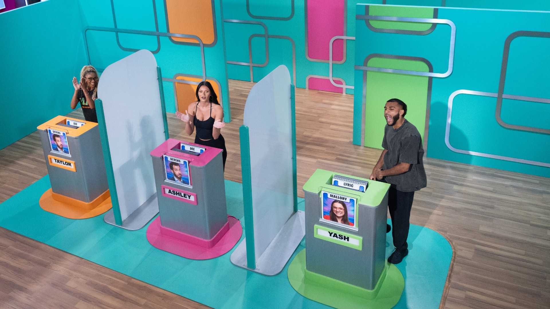 Big Brother 28 Houseguests Taylor Brown, Ashley Trail, and Yash Patel Playing BB Block Buster