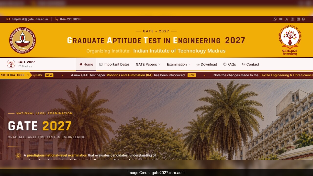 GATE 2027 official website launched: Check what's new, exam dates, and ...