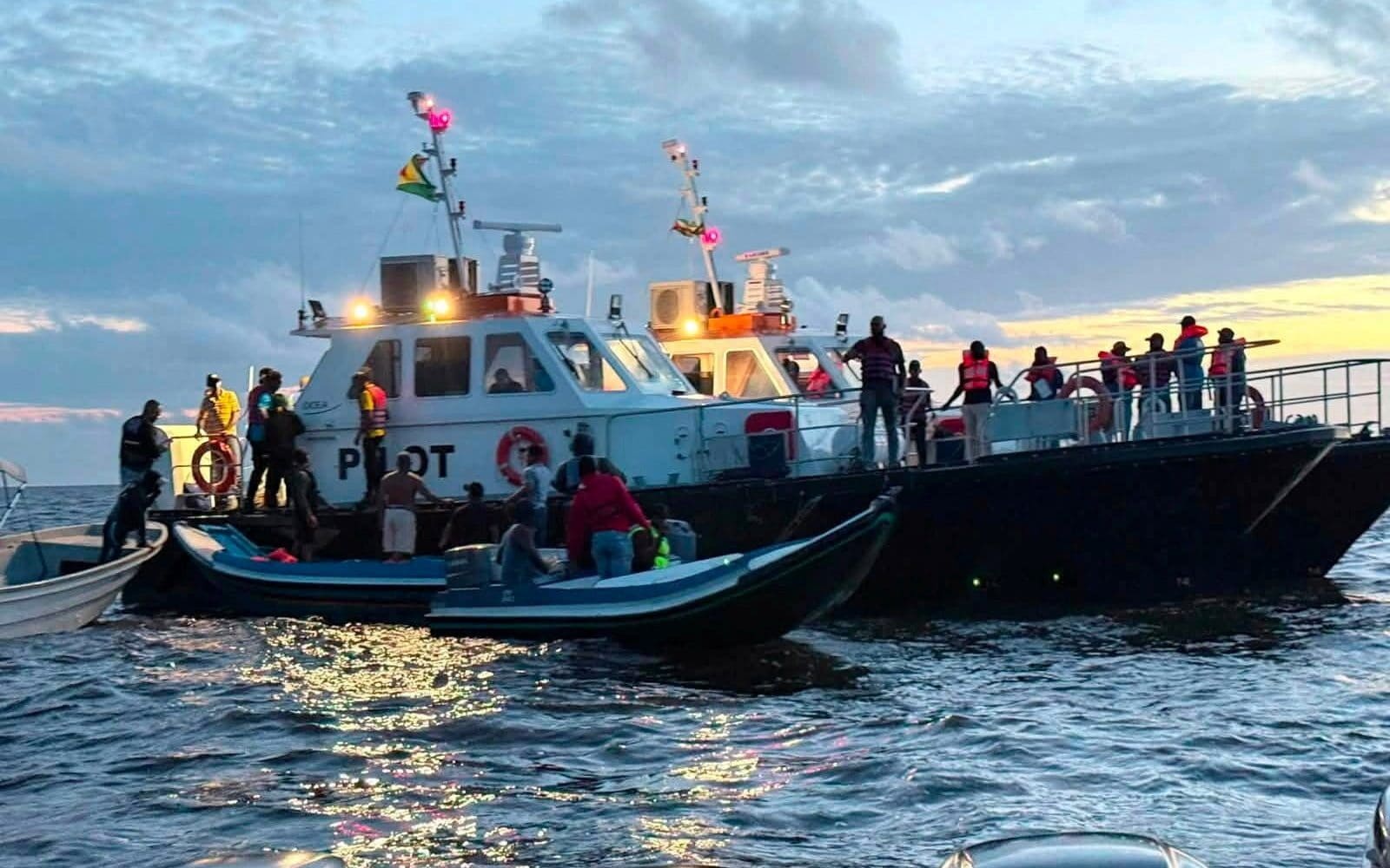 The boat capsized off the coast of Guyana on Saturday night