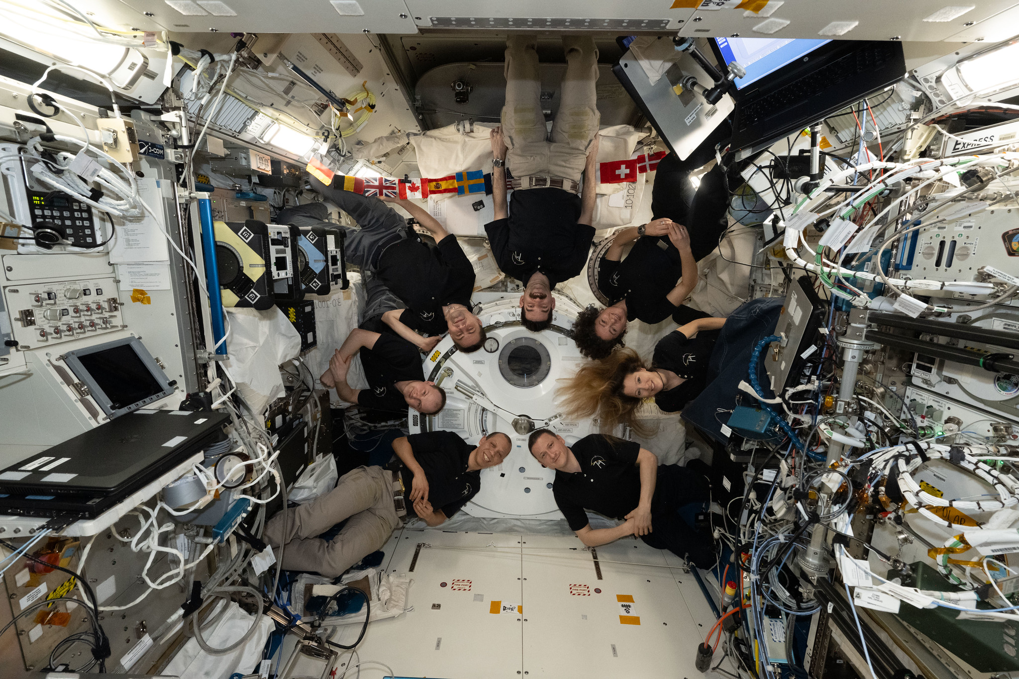 The Expedition 74 crew aboard the International Space Station.