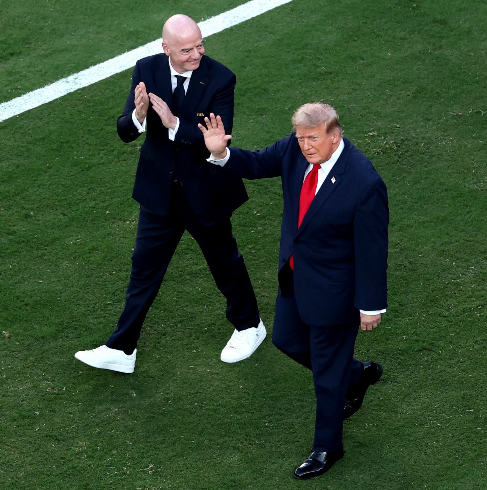 Even those at the very top of the MetLife Stadium would have had no trouble identifying the Fifa president