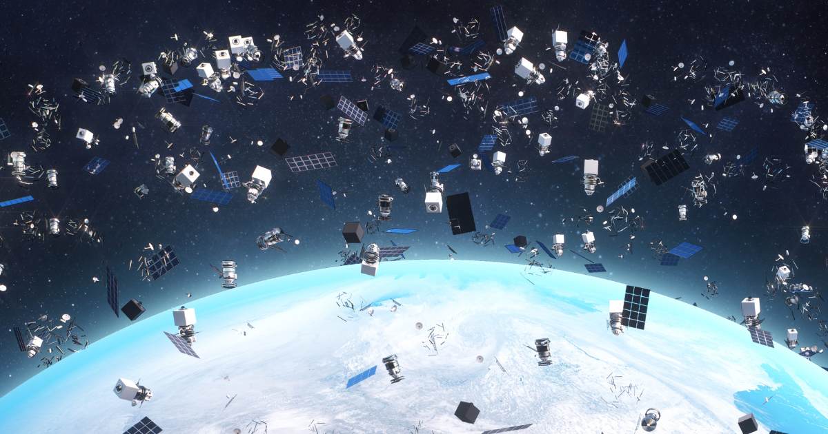 Space junk orbiting around Earth. (Cover Image Source: Getty Images/Maciej Frolow)