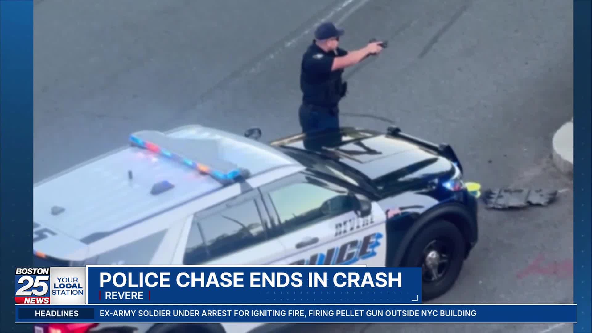 Police chase ends in crash, shuts down Revere Beach Parkway