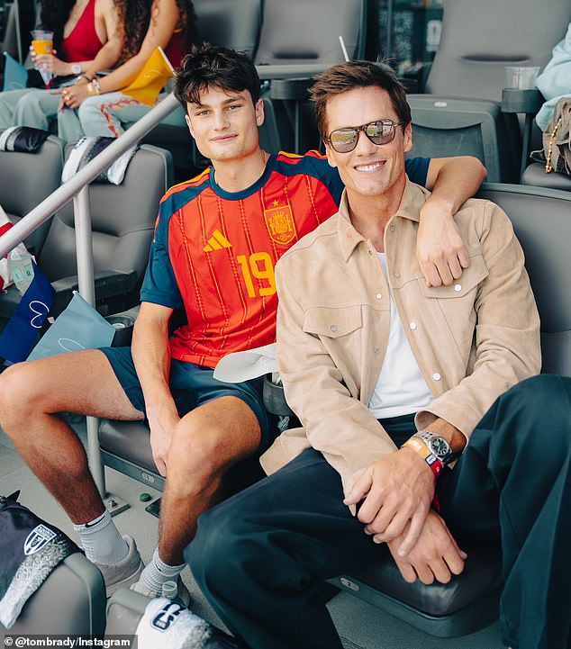 Brady shares an incredible resemblance with his eldest son, Jack, 18, whom he shares with ex-girlfriend Bridget Moynahan