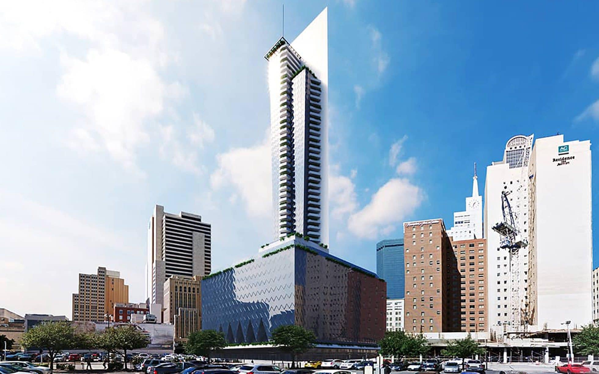 An artist rendition of the Rogers Lacy Hotel that would have been built in Dallas