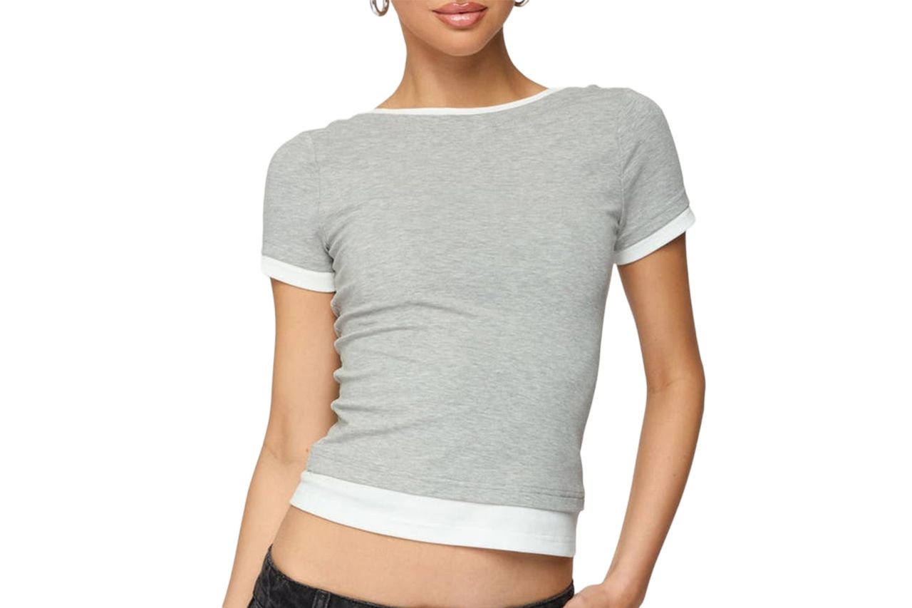 Julietta Layered Scoop Back T-Shirt EDIKTED