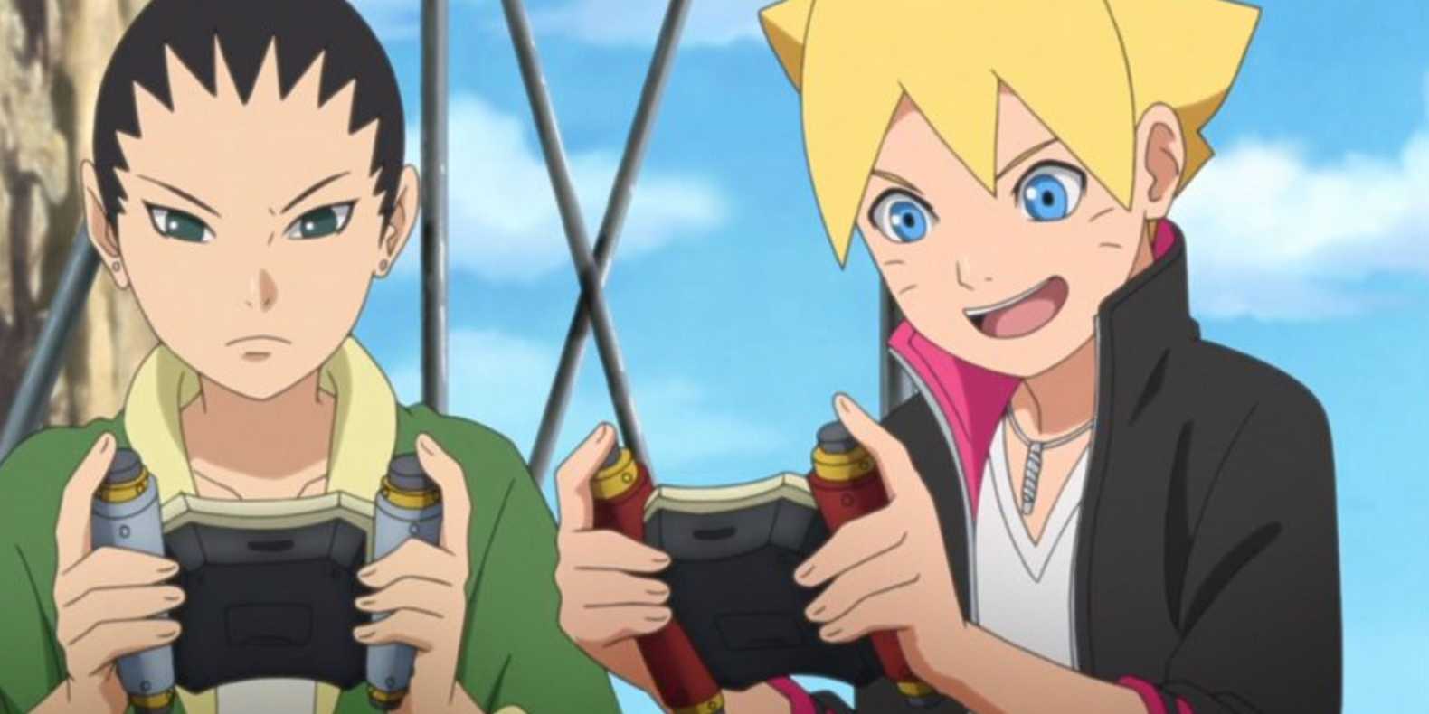 Shikadai and Boruto play videogames