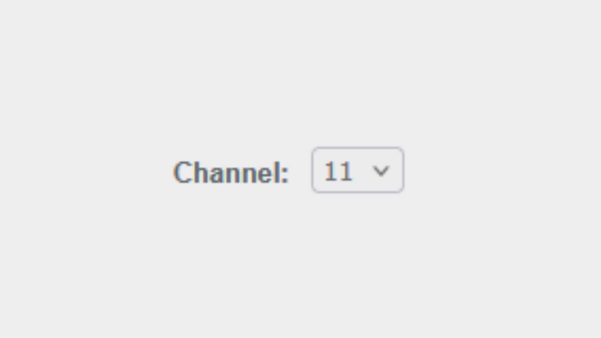Wifi selection showing the channel