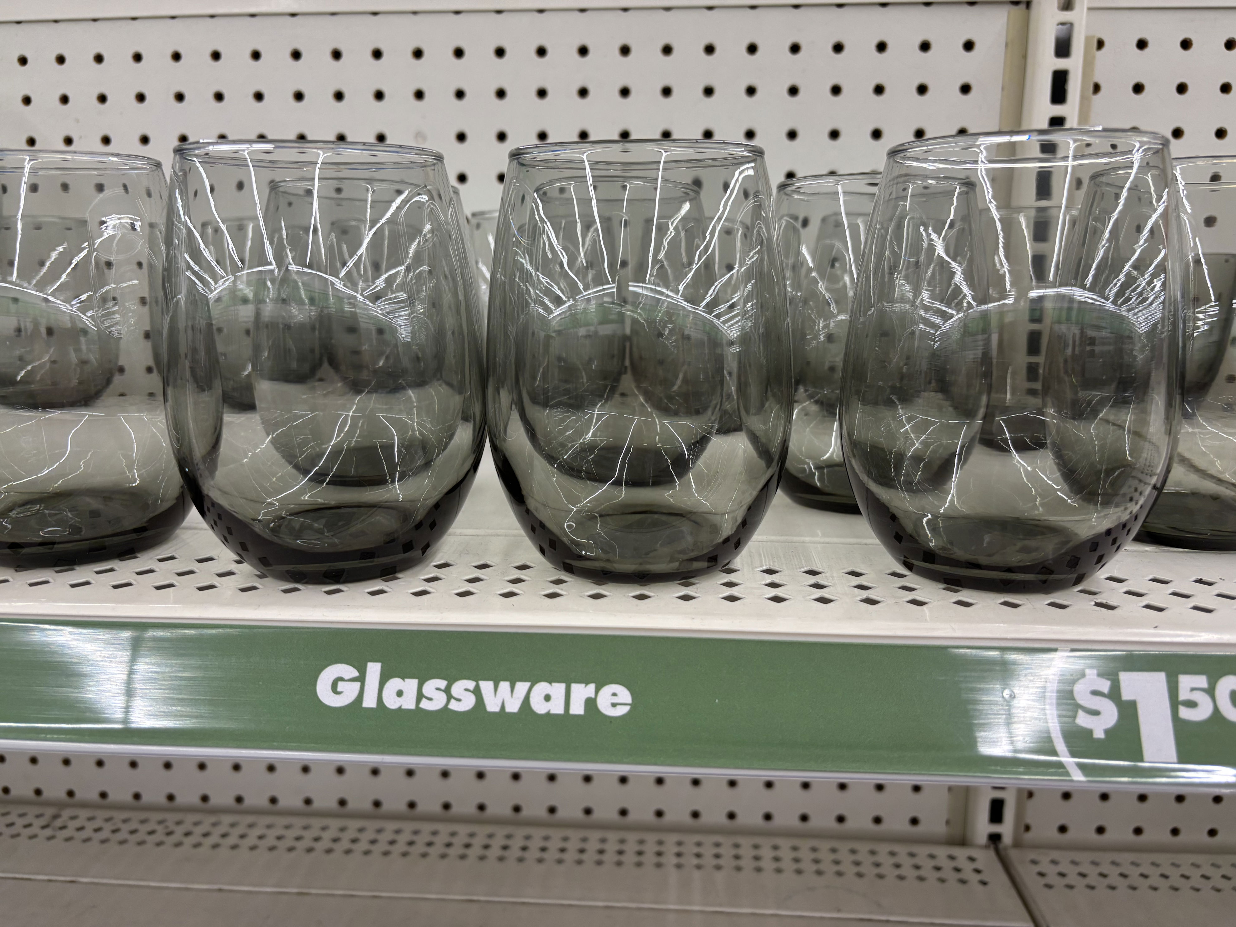 Line of smokey glassware