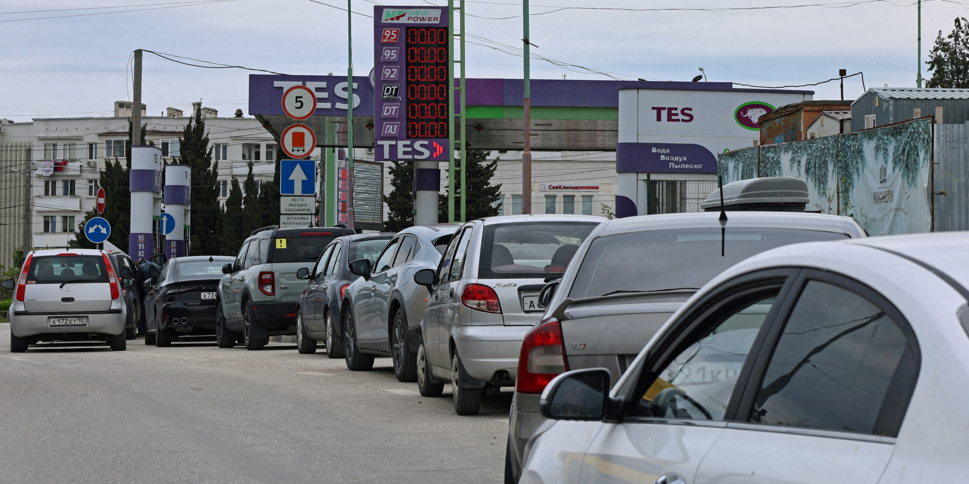 Queue at the gas station in occupied Crimea, Sevastopol, July 1, 2026
