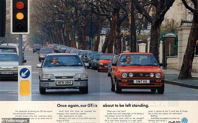 Red then exploded to the top of the popularity list again and had a long reign as Britain's favourite car colour between 1973 and 1997 - as this 1989 GTi advert shows